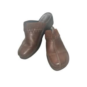 Born Women's Size 9 Brown Slip On Clogs Heeled Walking Comfort Shoes B64716